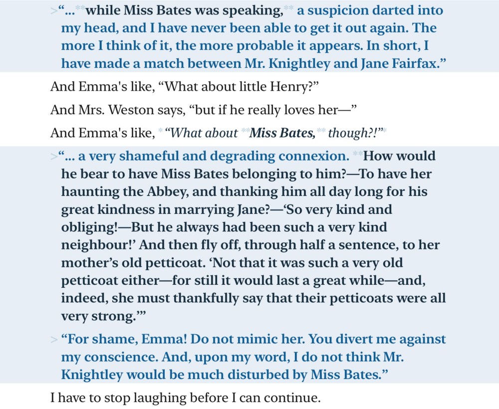 But what about Miss Bates??!